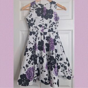 Youth Floral Fit & Flare Sleveless Formal Dress Kids 9-10 years